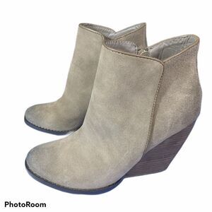 Very Volatile Suede Western Wedge Bootie